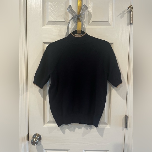 Ann Taylor Navy Short Sleeve Knit - Picture 6 of 8